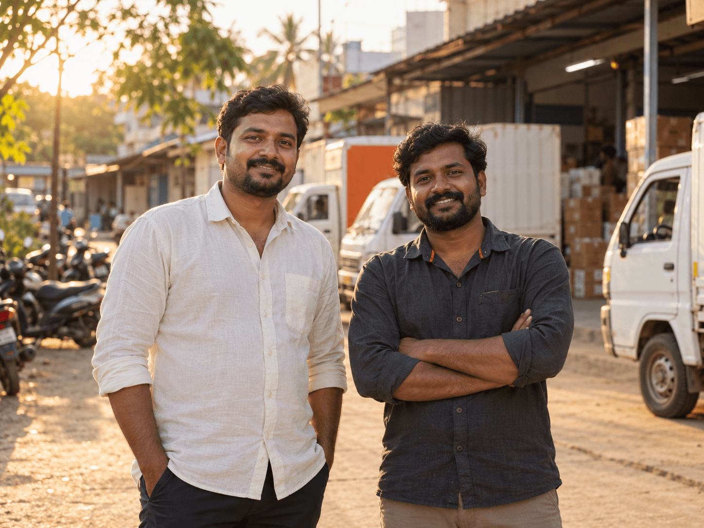 Voder's founders at the Davanagere hub